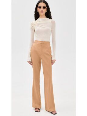 A.L.C. Camel Tan Sophie Stretch Wide Leg Trousers Pants, Size 14